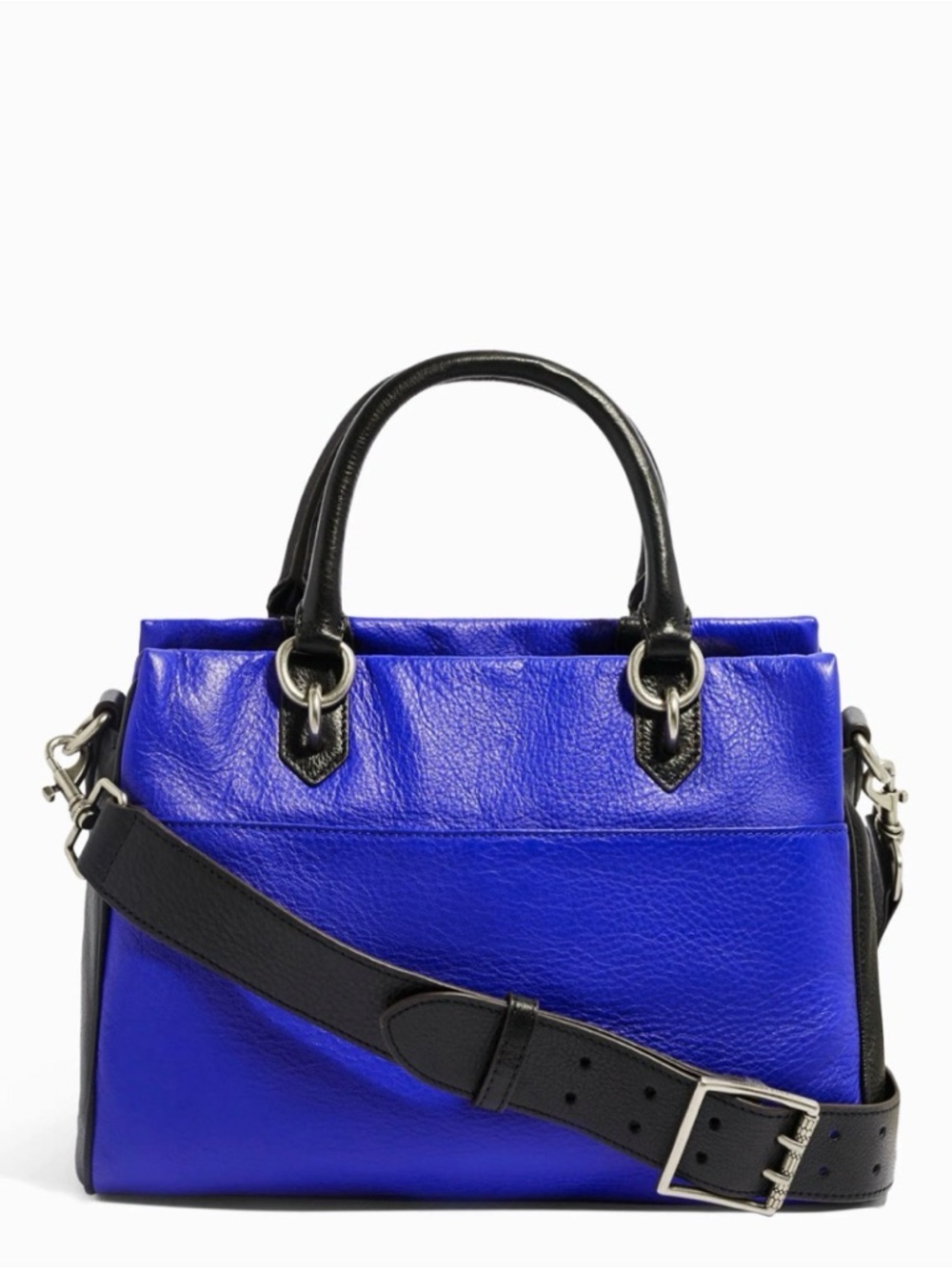Aimee KESTENBERG Cool One-of-a-Kind Cobalt Leather Satchel NWT - Picture 4 of 15